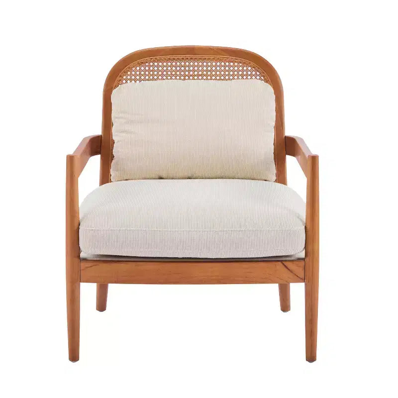 Christopher Knight Home Zuka Mid-Century Modern Rattan Wooden Chair with Cushions (Set of 2)