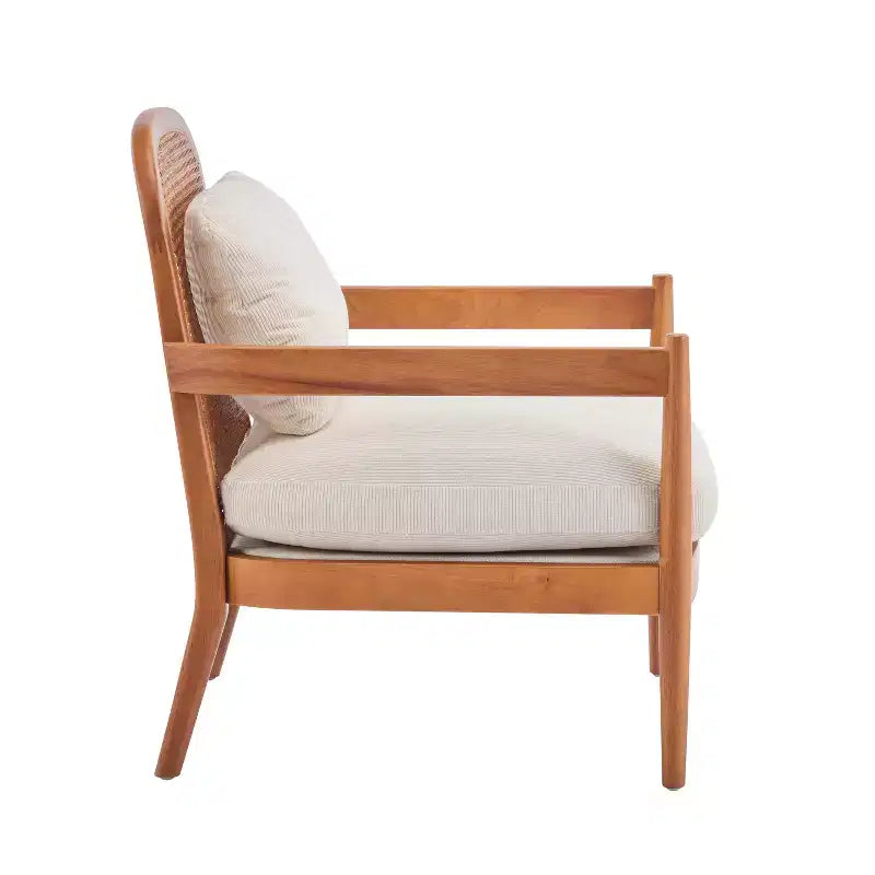 Christopher Knight Home Zuka Mid-Century Modern Rattan Wooden Chair with Cushions (Set of 2)