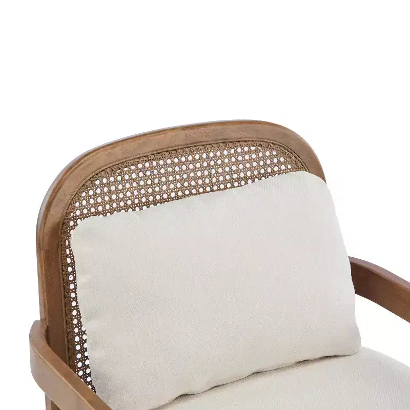 Christopher Knight Home Zuka Mid-Century Modern Rattan Wooden Chair with Cushions (Set of 2)