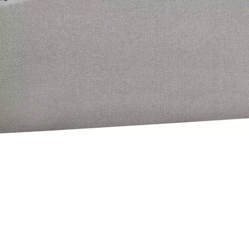 HomeRoots Gray Linen Blend Upholstered Arched Full Headboard With Nail Head Trim