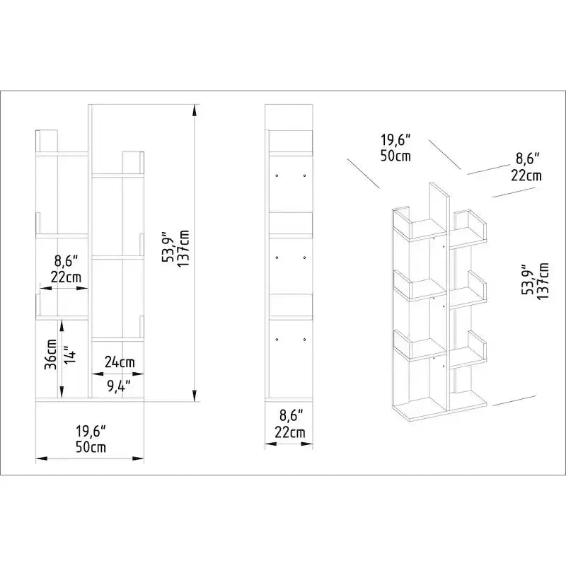 Decorotika,Luisa Bookshelf - Sapphire Oak