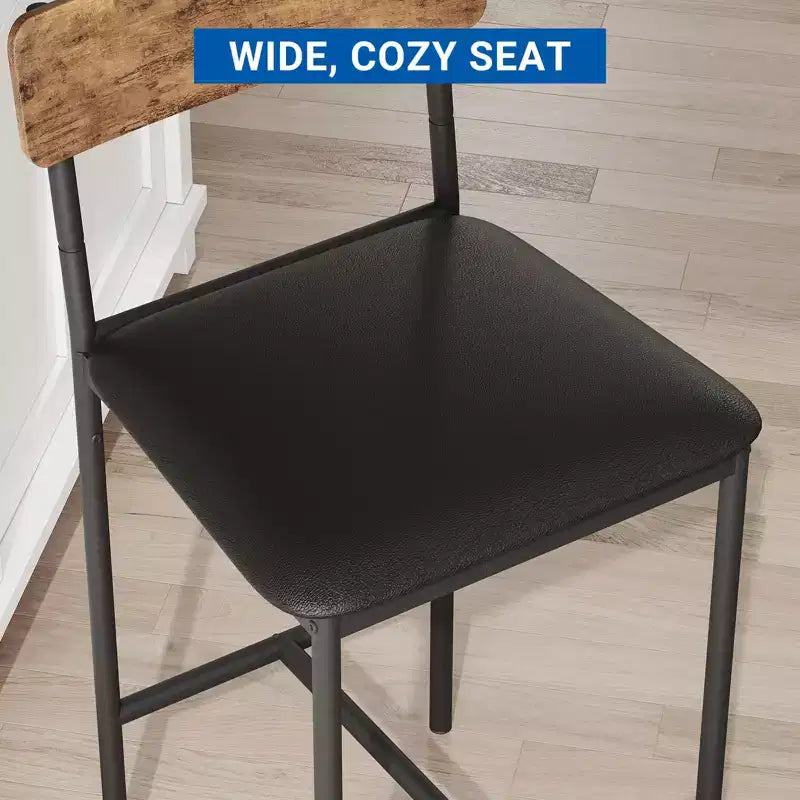 Bar Stools Set of 4, Kitchen Bar Stools with Footrest,Upholstered Counter Height Barstools, Bar Chairs with Back for Kitchen Island, Apartment