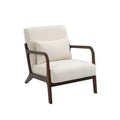 Upholstered Armchair With Scooped Arms Mid Century Modern Fabric Accent Chair For Bedroom, Apartment, Studio, Office, Waiting Room, Living Room