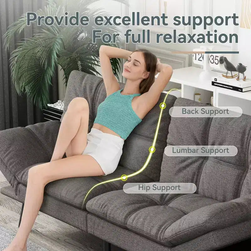 Dyonery 71 Sofa Bed Convertible Couch, Sofa Bed with Memory Foam, Adjustable Backrest & Armrests, Multifunctional Small Loveseat Sleeper Sofa