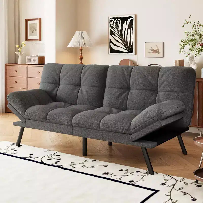 Dyonery 71 Sofa Bed Convertible Couch, Sofa Bed with Memory Foam, Adjustable Backrest & Armrests, Multifunctional Small Loveseat Sleeper Sofa