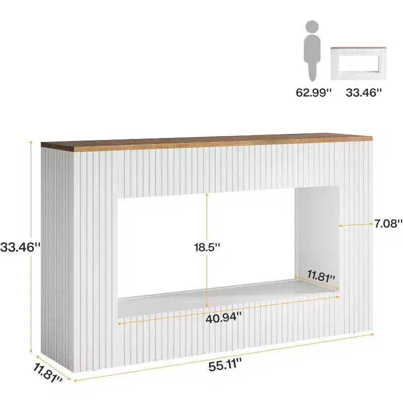 Lantine Modern Console Table, 55 Wood Entryway Table with Storage, Narrow Long Sofa Table Behind Couch Table for Living Room, Hallway