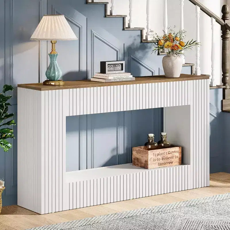 Lantine Modern Console Table, 55 Wood Entryway Table with Storage, Narrow Long Sofa Table Behind Couch Table for Living Room, Hallway