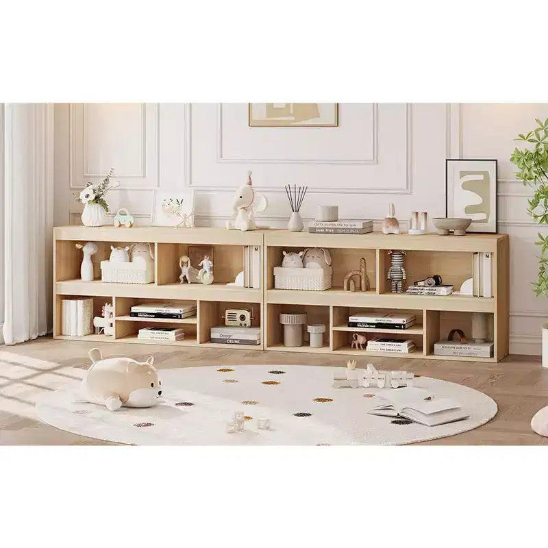 Toy Storage Organizer, 6 Cubes Kids Bookshelf Wooden Storage Cabinet, Playhouse Shelves Cabinet for Playroom, Classroom, Nursery, Kids Room