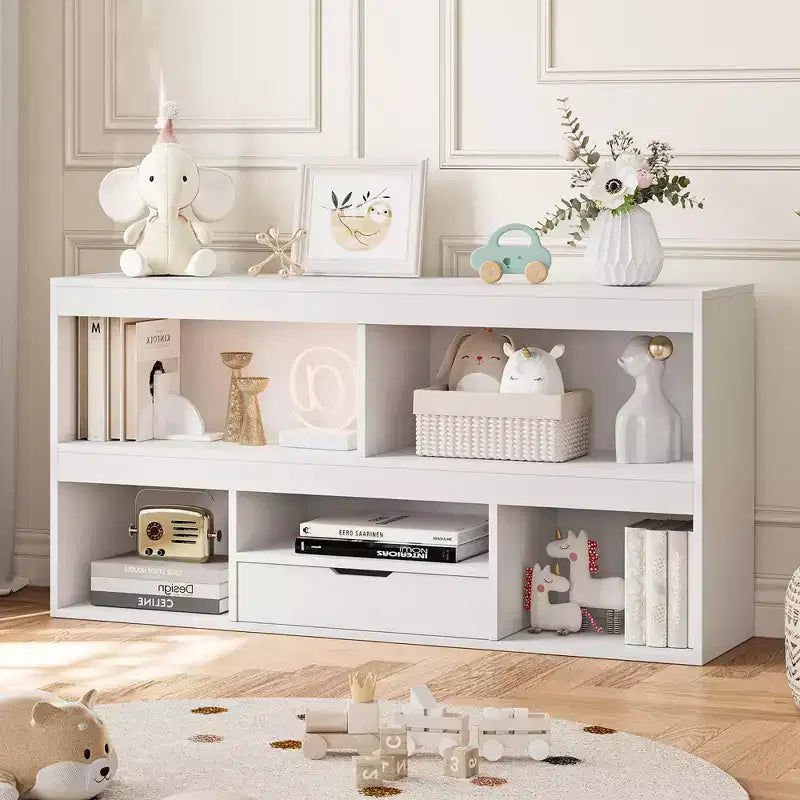 Toy Storage Organizer, 6 Cubes Kids Bookshelf Wooden Storage Cabinet, Playhouse Shelves Cabinet for Playroom, Classroom, Nursery, Kids Room