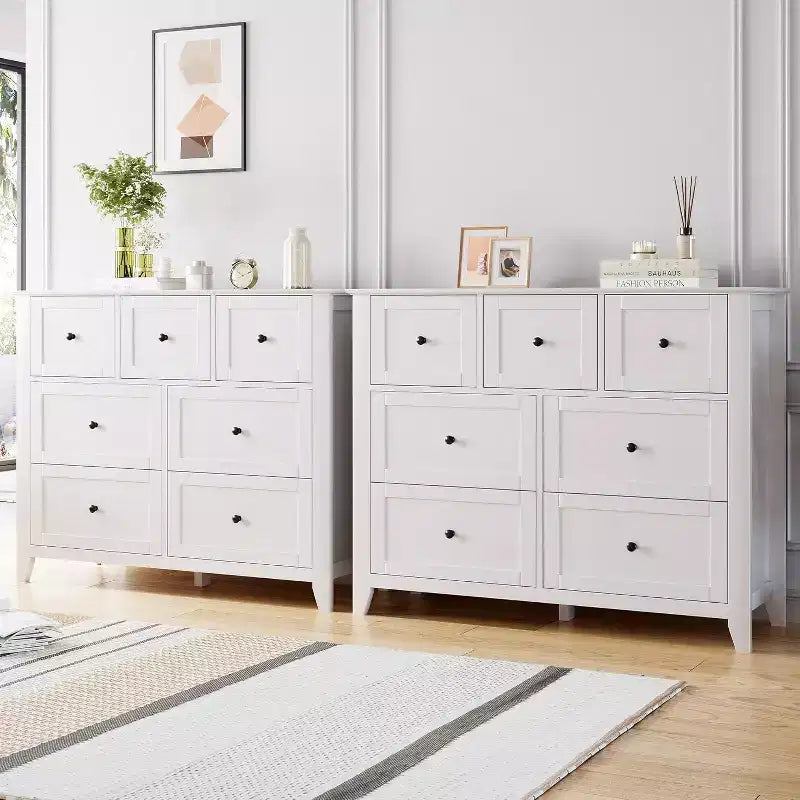 7 Chest of Drawer Dresser for 48 Inch TV, Modern Wood Organizer Storage Units for Living Room, Bedroom, Closet Storage, Home Office