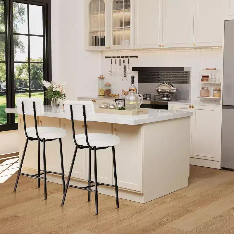 Bar Stools with Back Set of 4, High Kitchen Barstools, Counter Stools Bar Chairs with Backrest, Industrial Seat for Dining Room Kitchen Bar