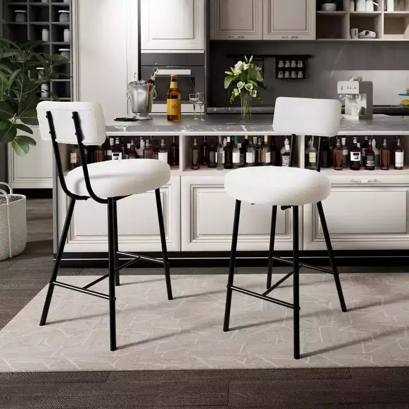 Bar Stools with Back Set of 4, High Kitchen Barstools, Counter Stools Bar Chairs with Backrest, Industrial Seat for Dining Room Kitchen Bar