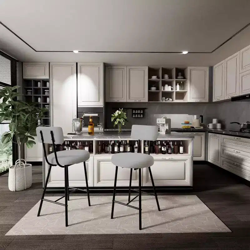 Bar Stools with Back Set of 4, High Kitchen Barstools, Counter Stools Bar Chairs with Backrest, Industrial Seat for Dining Room Kitchen Bar
