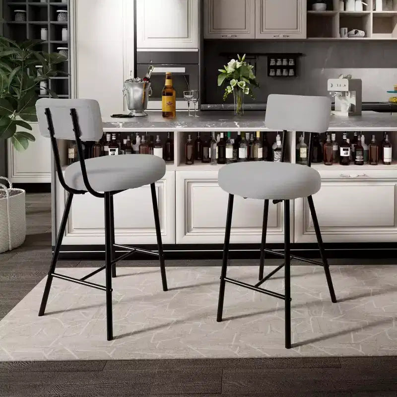 Bar Stools with Back Set of 4, High Kitchen Barstools, Counter Stools Bar Chairs with Backrest, Industrial Seat for Dining Room Kitchen Bar