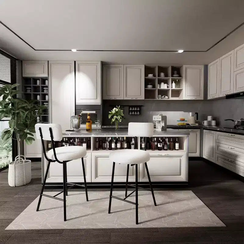 Bar Stools with Back Set of 4, High Kitchen Barstools, Counter Stools Bar Chairs with Backrest, Industrial Seat for Dining Room Kitchen Bar