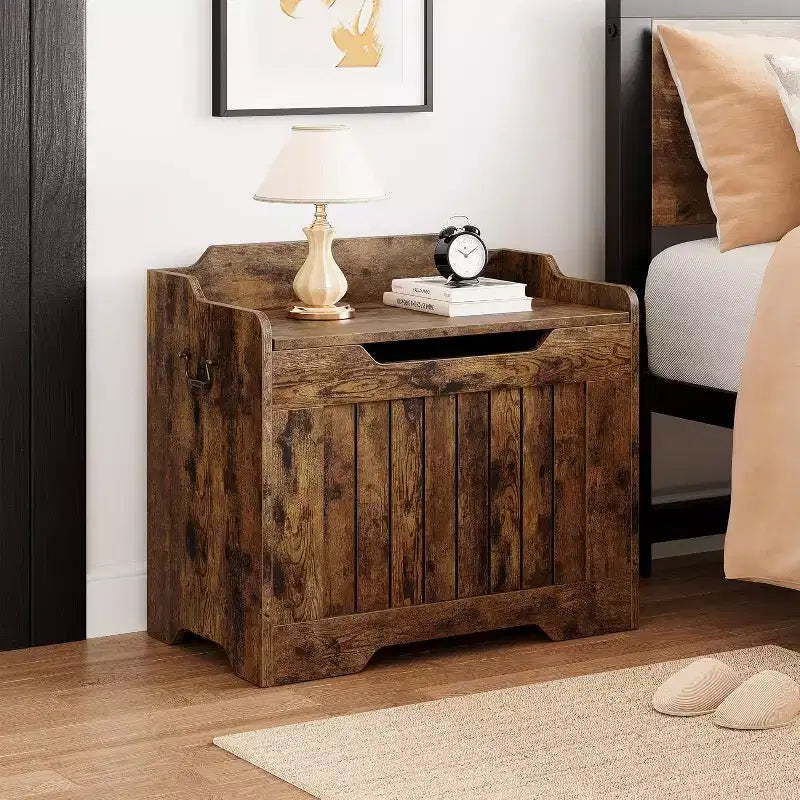 Acekool Decorative Storage Bench, Dual-Use Entryway Chest with Safety Hinge