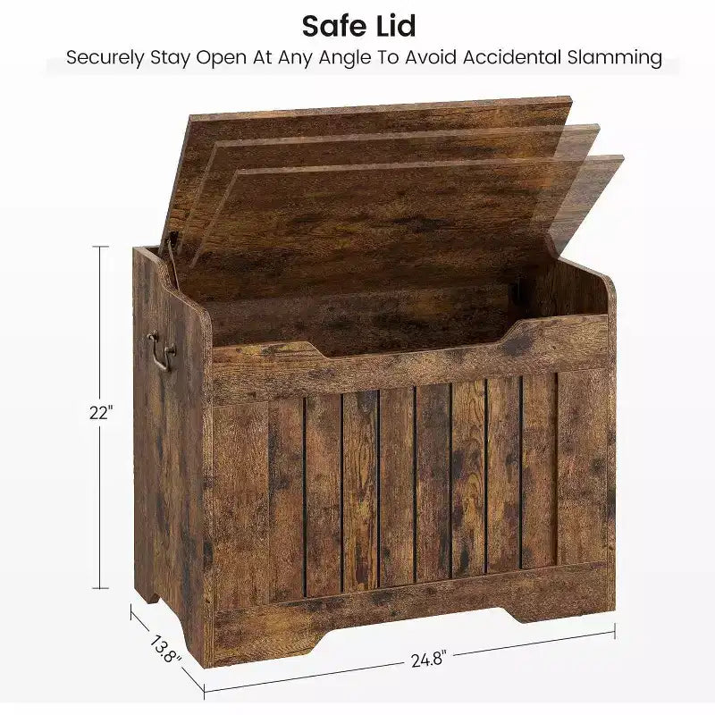Acekool Decorative Storage Bench, Dual-Use Entryway Chest with Safety Hinge