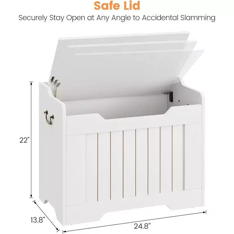 Acekool Decorative Storage Bench, Dual-Use Entryway Chest with Safety Hinge