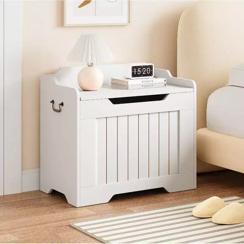 Acekool Decorative Storage Bench, Dual-Use Entryway Chest with Safety Hinge