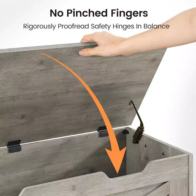 Acekool Decorative Storage Bench, Dual-Use Entryway Chest with Safety Hinge