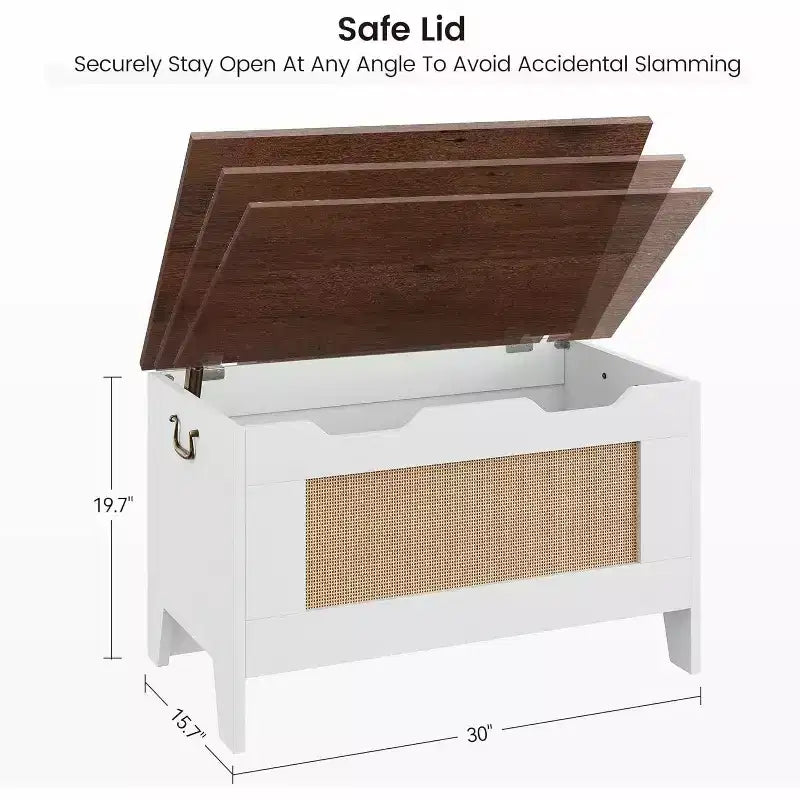 Acekool Decorative Storage Bench, Dual-Use Entryway Chest with Safety Hinge