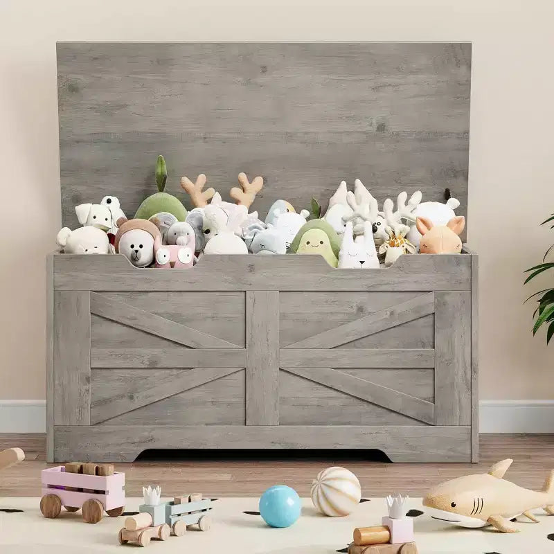 Acekool Decorative Storage Bench, Dual-Use Entryway Chest with Safety Hinge
