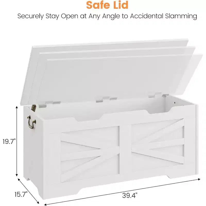 Acekool Decorative Storage Bench, Dual-Use Entryway Chest with Safety Hinge