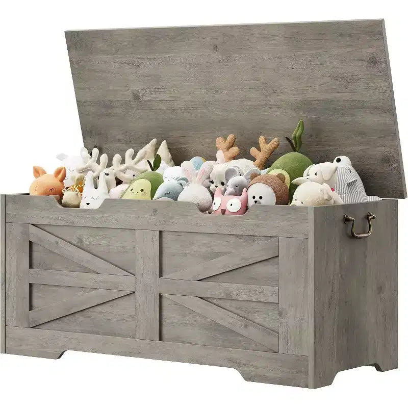 Acekool Decorative Storage Bench, Dual-Use Entryway Chest with Safety Hinge