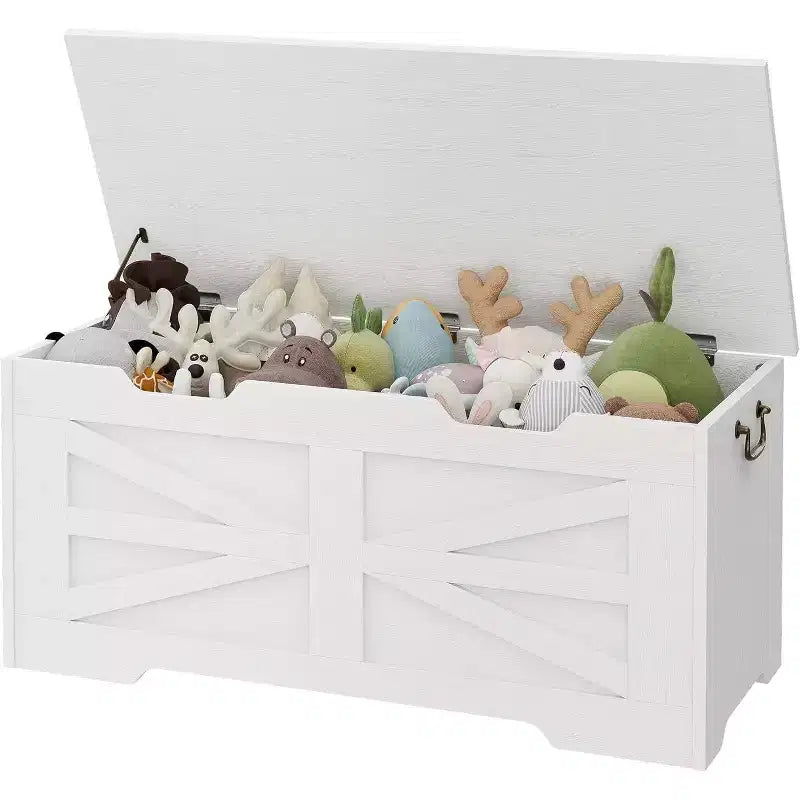 Acekool Decorative Storage Bench, Dual-Use Entryway Chest with Safety Hinge