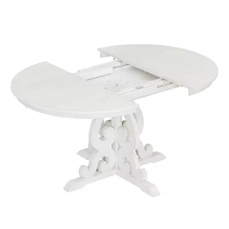 5 Piece Retro Dining Set with Extendable Table and 4 Upholstered Chairs, 16 Inch Leaf, Ideal for Kitchen and Dining Room