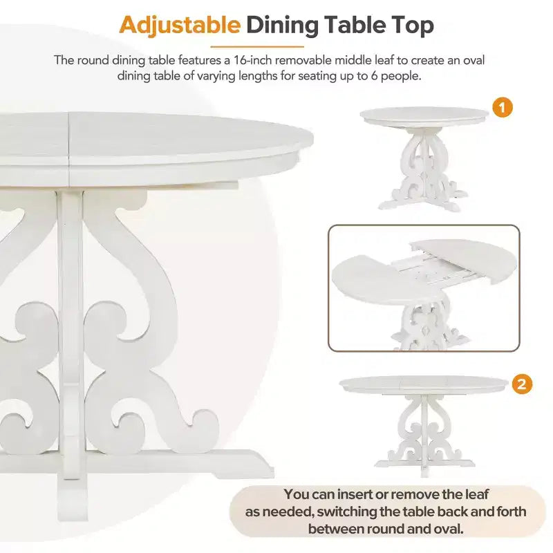 5 Piece Retro Dining Set with Extendable Table and 4 Upholstered Chairs, 16 Inch Leaf, Ideal for Kitchen and Dining Room