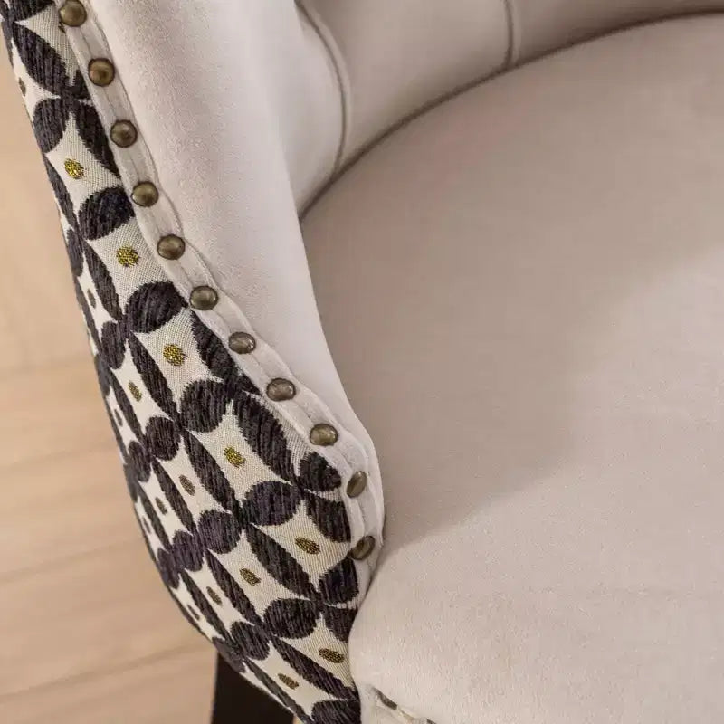 2-piece set Black Classic Velvet Dining Chairs Tufted Solid Wood Contemporary Velvet Upholstered Dining Chair with Wood Legs Nailhead