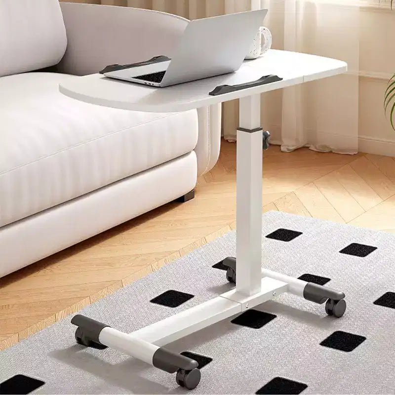 Table with Wheels - Adjustable Height Rolling Laptop Desk, Side Table for Home Office