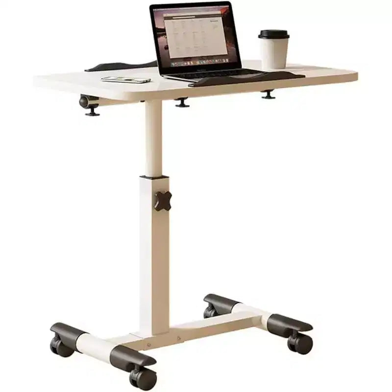 Table with Wheels - Adjustable Height Rolling Laptop Desk, Side Table for Home Office