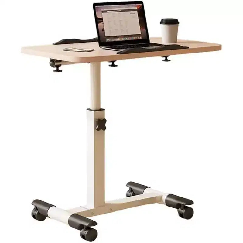 Table with Wheels - Adjustable Height Rolling Laptop Desk, Side Table for Home Office