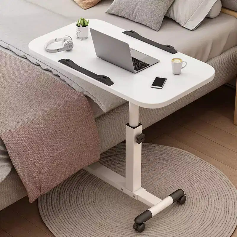 Table with Wheels - Adjustable Height Rolling Laptop Desk, Side Table for Home Office