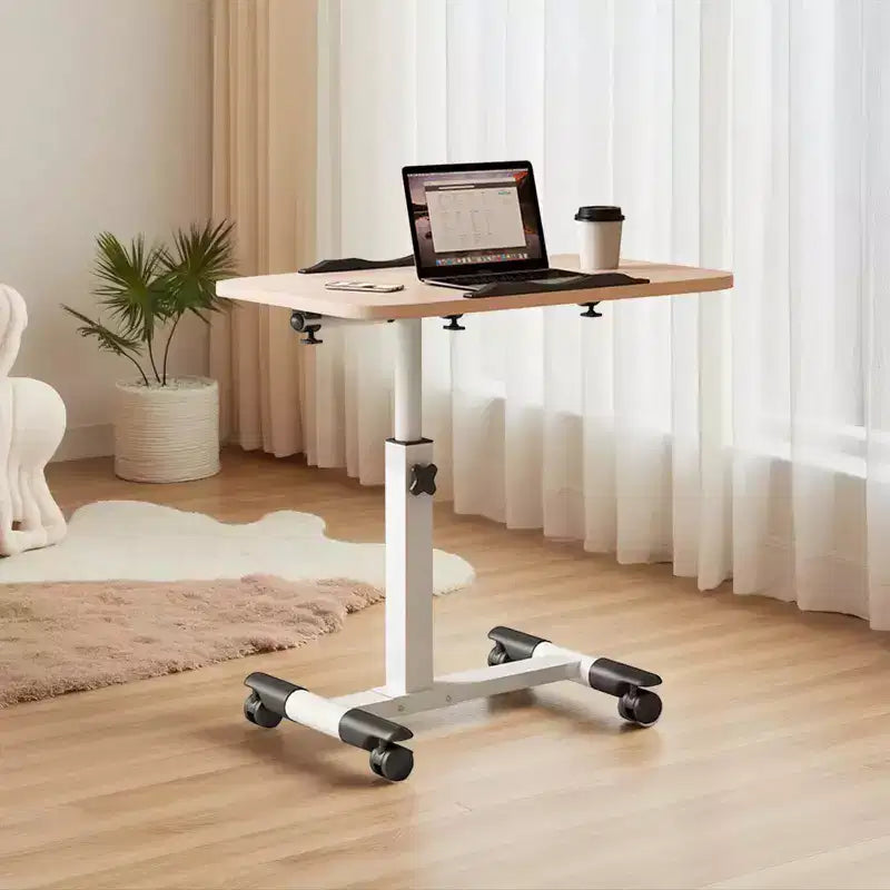 Table with Wheels - Adjustable Height Rolling Laptop Desk, Side Table for Home Office
