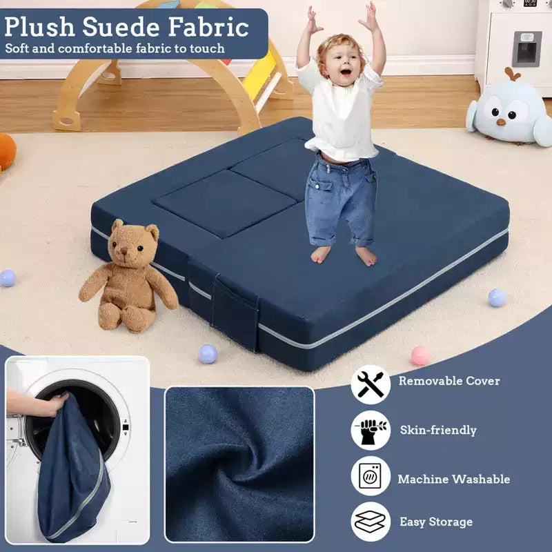 3PCs Toddler Convertible Sofa, Foam Couch Bed for Children, Modular Kids Sofa for Nursery Playroom