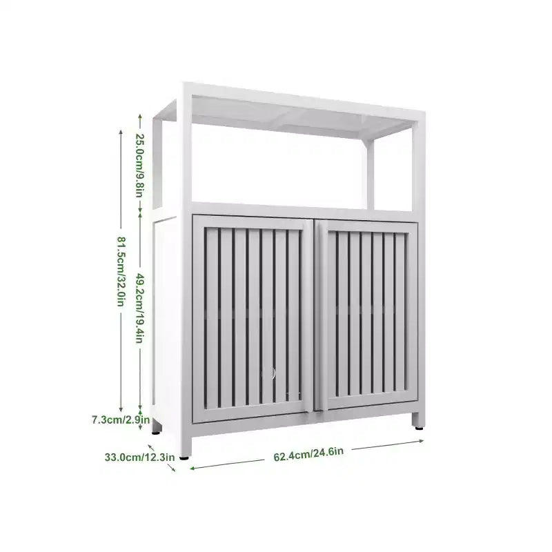 MAYEERTY White Large Bamboo Storage Cabinet Furniture for Bathroom Living Room with Shelves 1pcs