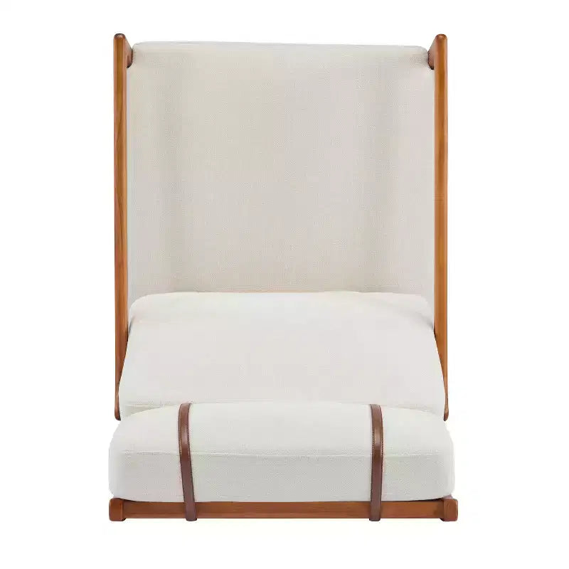 Mid-Century Accent Armchair Duo  High-Back Solid Wood Frame, Lounge Chairs for Living Room, Bedroom or Reading Nook