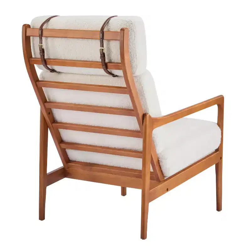 Mid-Century Accent Armchair Duo  High-Back Solid Wood Frame, Lounge Chairs for Living Room, Bedroom or Reading Nook