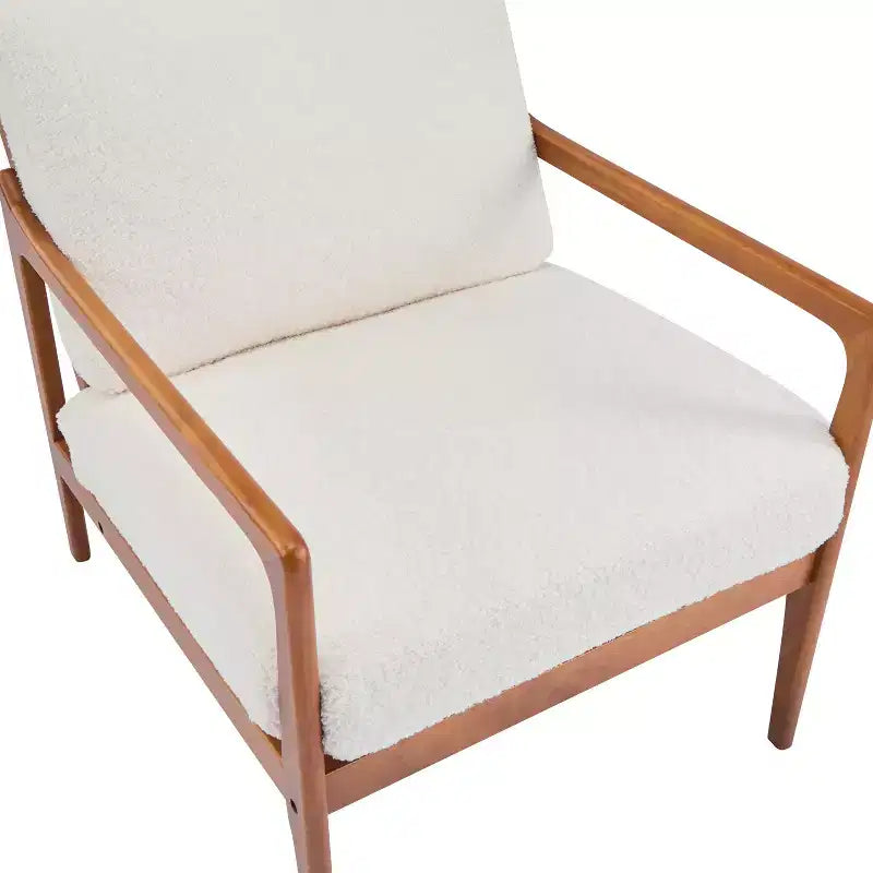 Mid-Century Accent Armchair Duo  High-Back Solid Wood Frame, Lounge Chairs for Living Room, Bedroom or Reading Nook