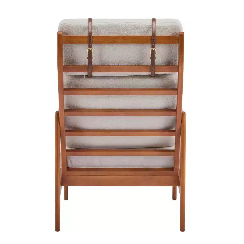 Mid-Century Accent Armchair Duo  High-Back Solid Wood Frame, Lounge Chairs for Living Room, Bedroom or Reading Nook