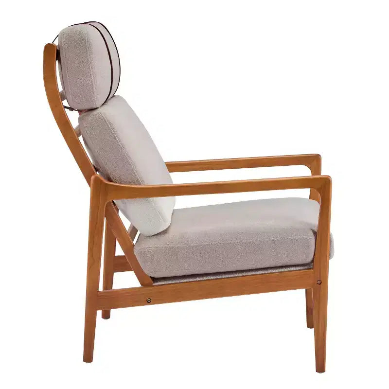 Mid-Century Accent Armchair Duo  High-Back Solid Wood Frame, Lounge Chairs for Living Room, Bedroom or Reading Nook