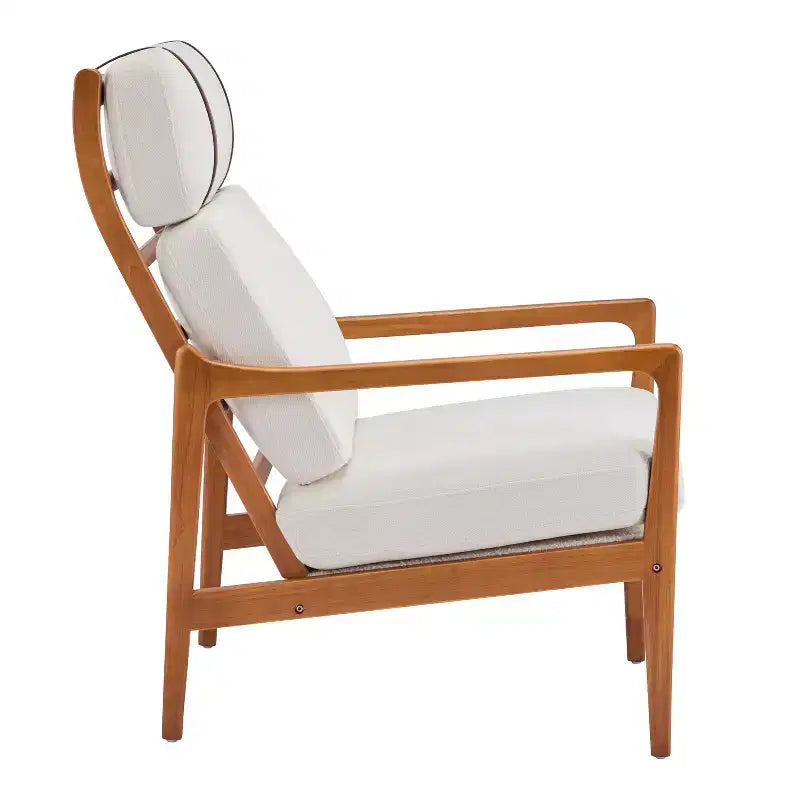 Mid-Century Accent Armchair Duo  High-Back Solid Wood Frame, Lounge Chairs for Living Room, Bedroom or Reading Nook