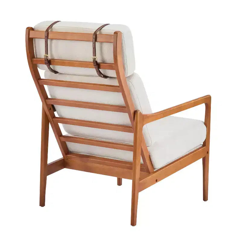 Mid-Century Accent Armchair Duo  High-Back Solid Wood Frame, Lounge Chairs for Living Room, Bedroom or Reading Nook