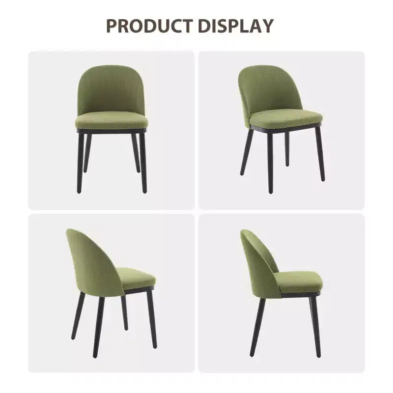 Dining Chairs, Set of 2 Linen Upholstered Kitchen Chairs - Modern Wood Frame Accent Chairs with Thick Cushions for Dining Room Beige