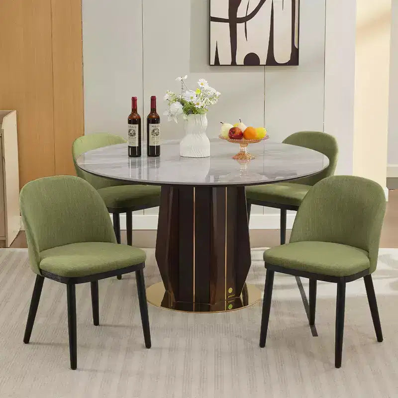 Dining Chairs, Set of 2 Linen Upholstered Kitchen Chairs - Modern Wood Frame Accent Chairs with Thick Cushions for Dining Room Beige