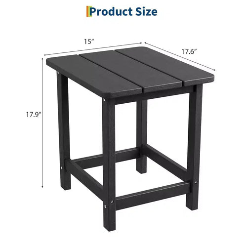 1 Pack HDPE Adirondack Square Outdoor Side Table, Patio End Tables,Durable Small Patio Table for Beach,Pool,Garden