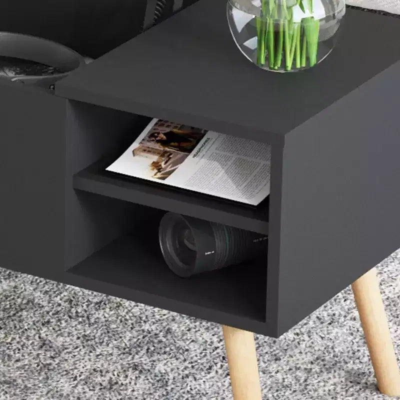 TROPOW Lift Top Coffee Table Center Table with Hidden Compartment Adjustable Storage Shelf Lift Tabletop Dining Table,black